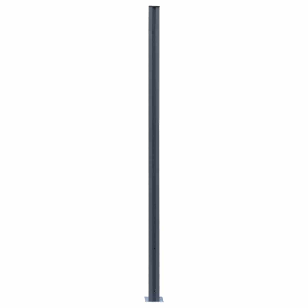 vidaXL Fence Posts 3 pcs Dark Grey 185 cm Aluminium 4