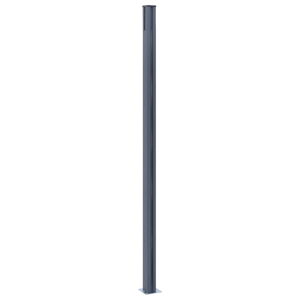 vidaXL Fence Posts 3 pcs Dark Grey 185 cm Aluminium 5