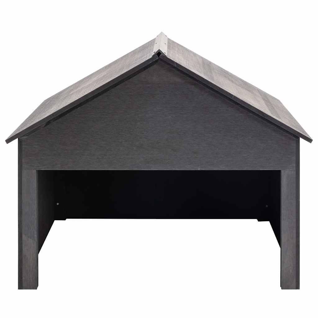 149036 vidaXL Lawn Mower Garage Grey 80x80x70 cm WPC 2