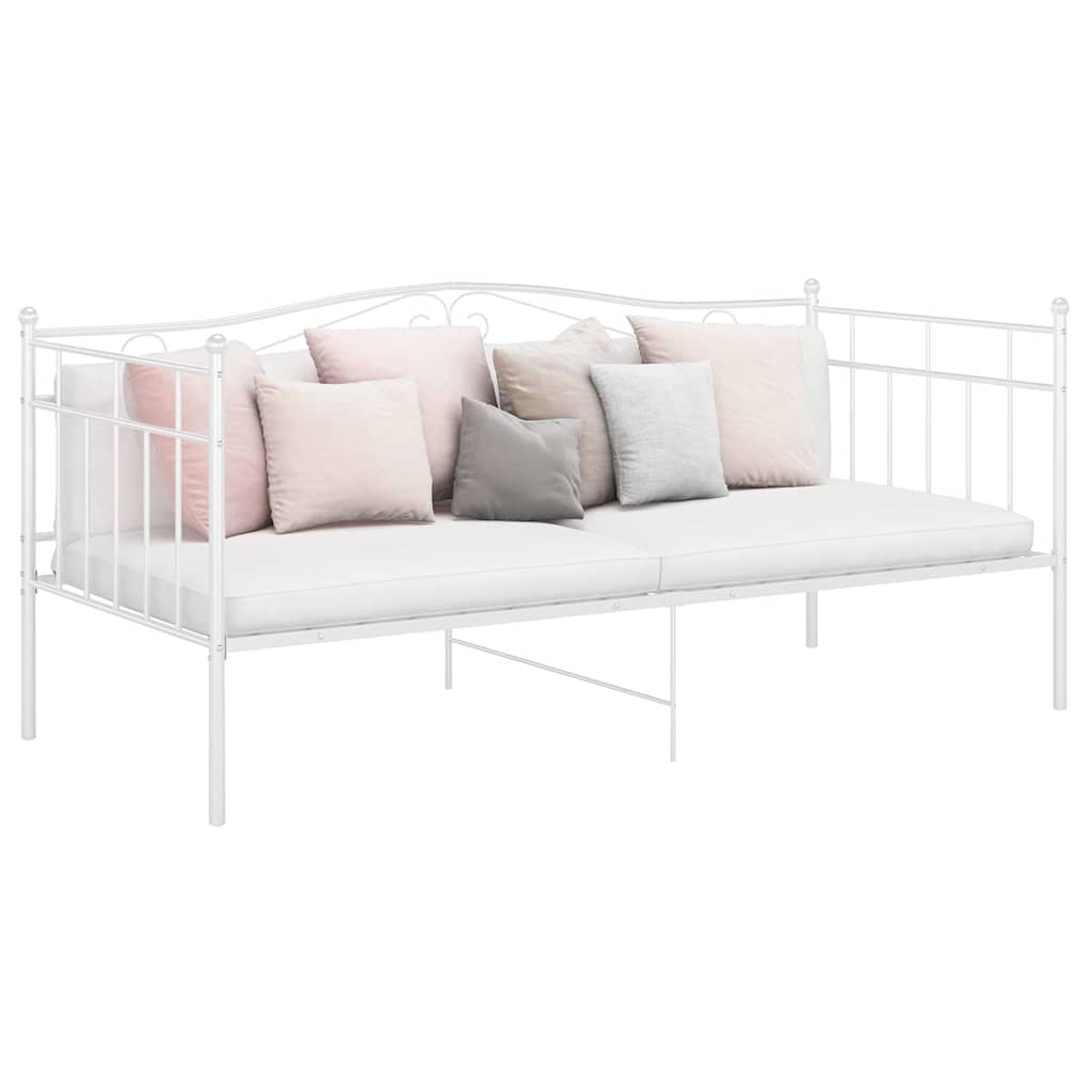 Sofa Bed Frame without Mattress Metal 90x200 cm White