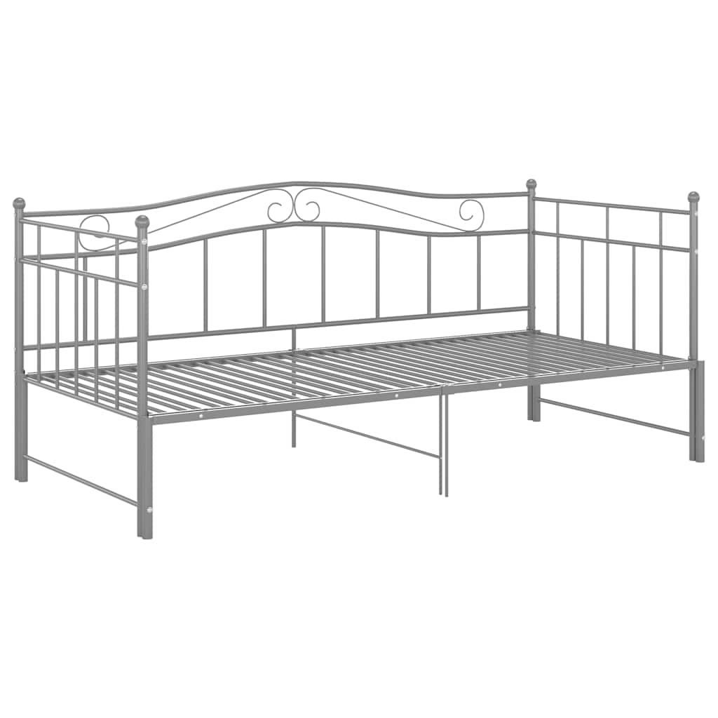 Pull-out Sofa Bed Frame without Mattress Metal 90x200 cm Grey