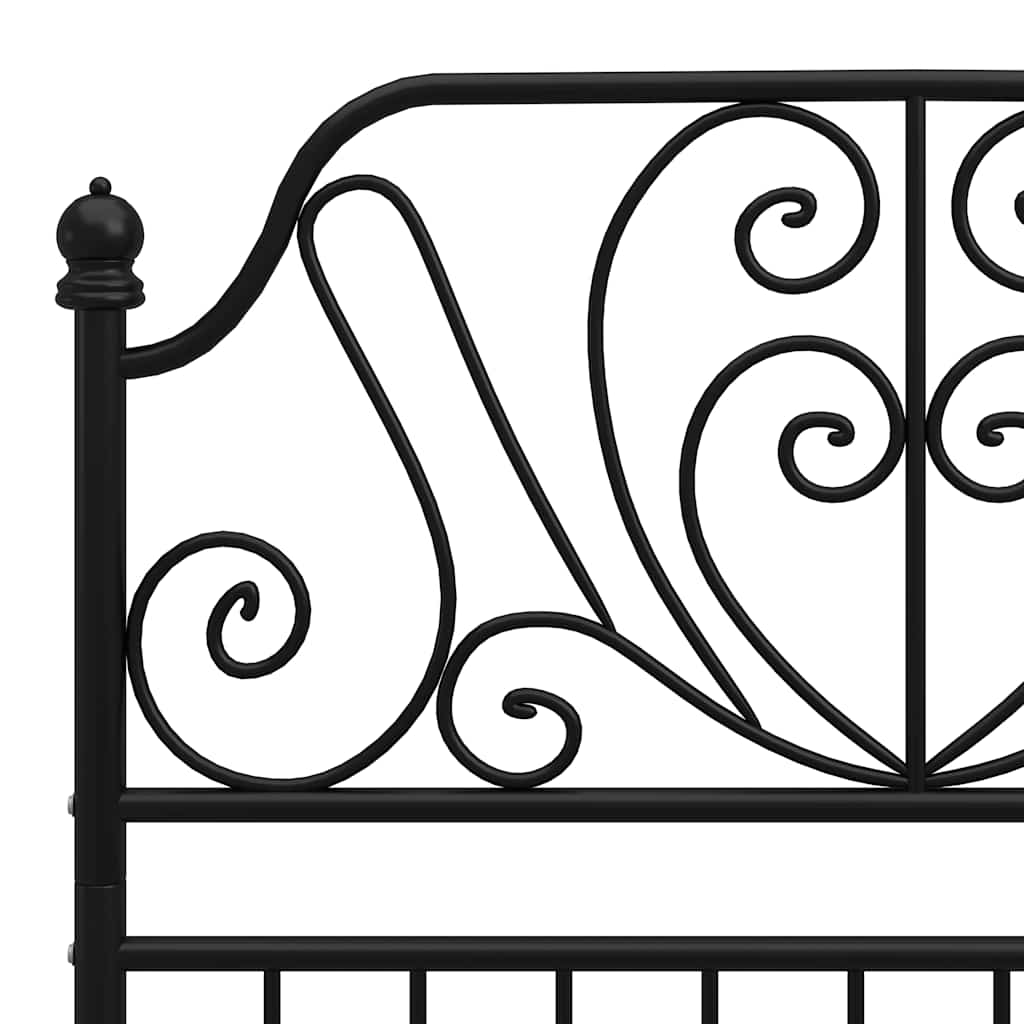 Bed Frame without Mattress Metal Black 100 x 200 cm