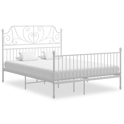 Bed Frame without Mattress Metal White 140 x 200 cm