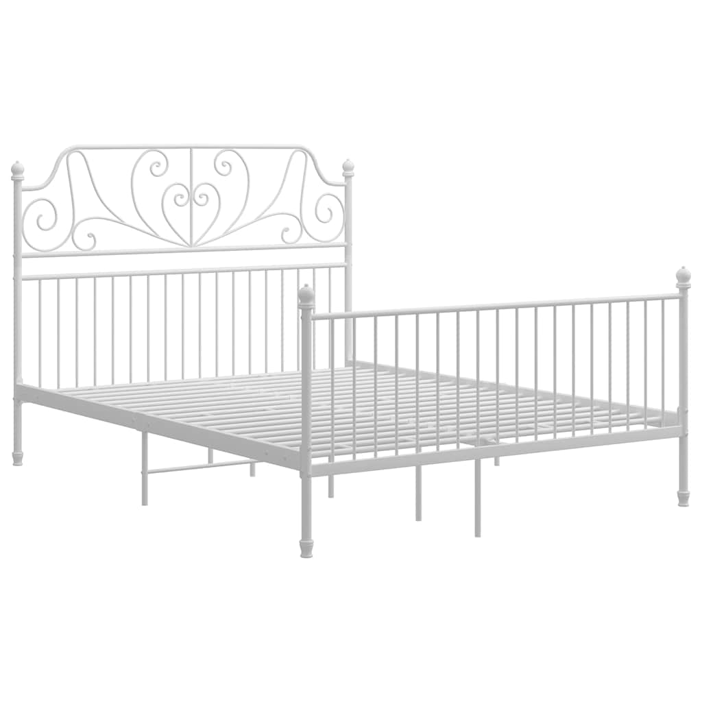 Bed Frame without Mattress Metal White 140 x 200 cm