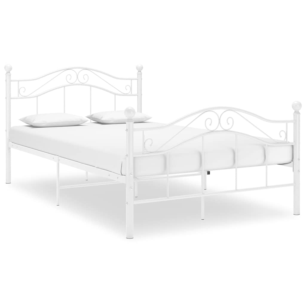 Bed Frame without Mattress Metal White 120 x 200 cm