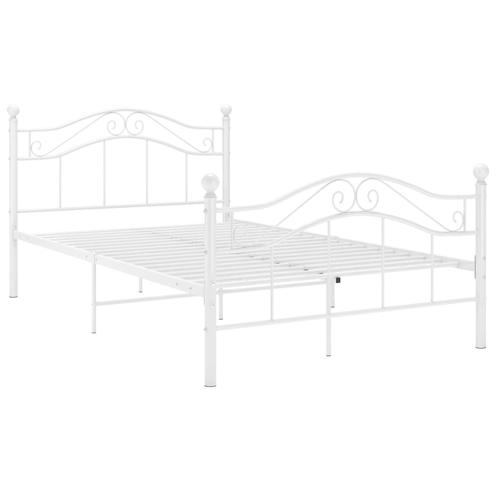 Bed Frame without Mattress Metal White 120 x 200 cm
