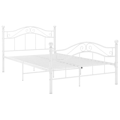 Bed Frame without Mattress Metal White 120 x 200 cm