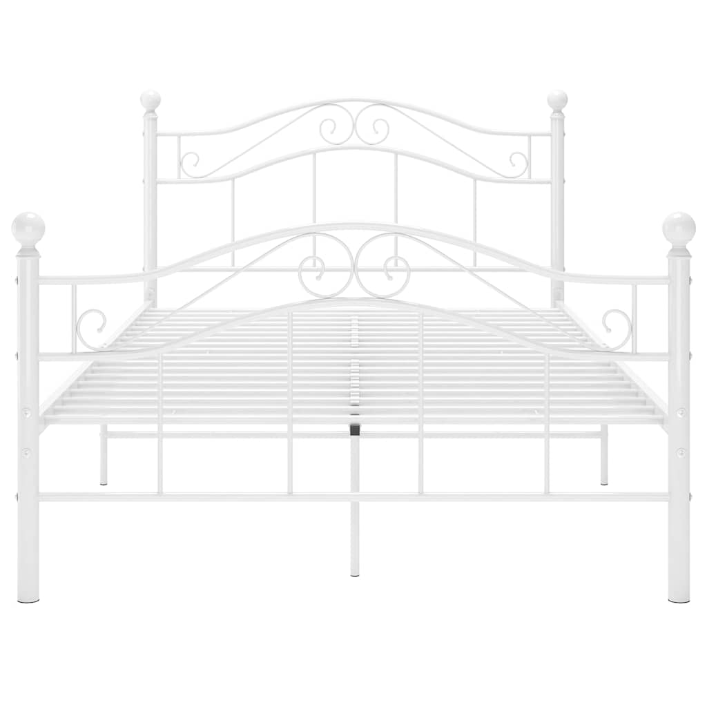 Bed Frame without Mattress Metal White 120 x 200 cm