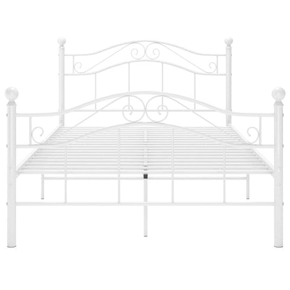 Bed Frame without Mattress Metal White 120 x 200 cm