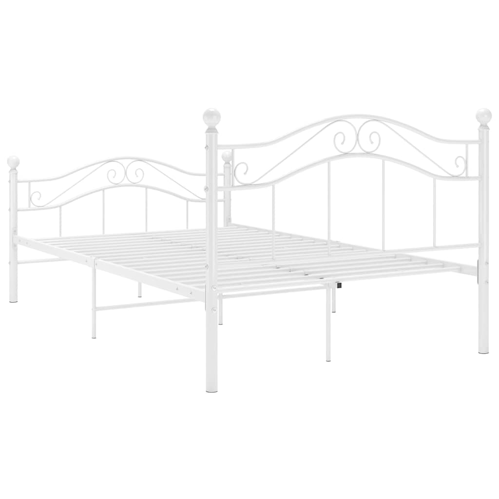 Bed Frame without Mattress Metal White 120 x 200 cm