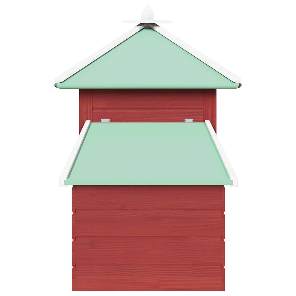 vidaXL Chicken Coop | Red | Solid firwood, plywood, galvanised steel | Large 5