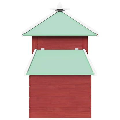 vidaXL Chicken Coop | Red | Solid firwood, plywood, galvanised steel | Large 5