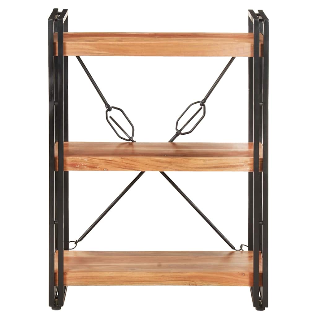 3-Tier Bookcase Brown Height 80 cm 60 cm Solid acacia wood