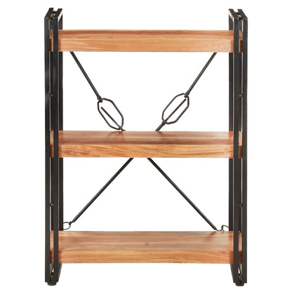 3-Tier Bookcase Brown Height 80 cm 60 cm Solid acacia wood