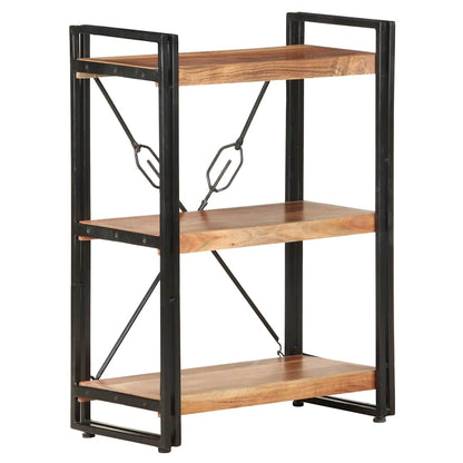 3-Tier Bookcase Brown Height 80 cm 60 cm Solid acacia wood