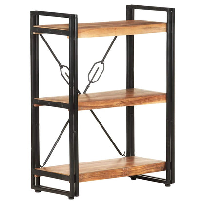 3-Tier Bookcase Brown Height 80 cm 60 cm Solid acacia wood