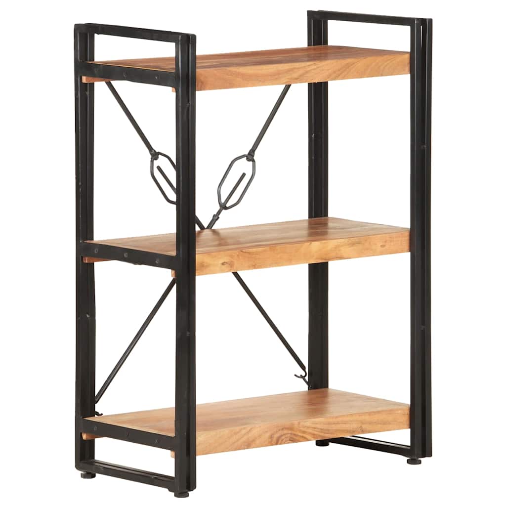 3-Tier Bookcase Brown Height 80 cm 60 cm Solid acacia wood