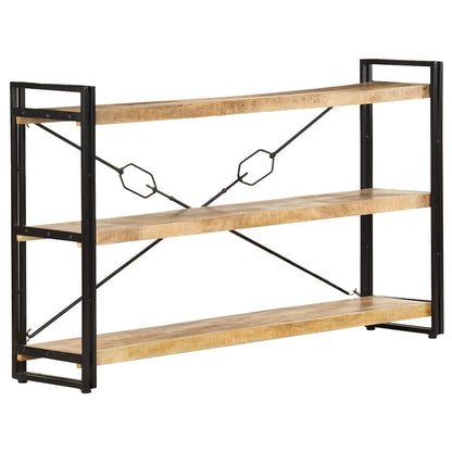 3-Tier Bookcase Brown Height 80 cm 140 cm Solid mango wood