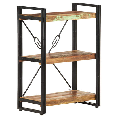 3-Tier Bookcase Brown Height 80 cm 60 cm Solid reclaimed wood