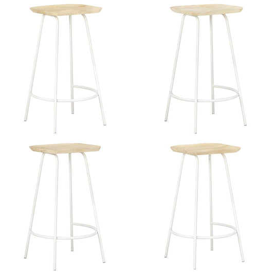 Bar Stools Solid Mango Wood Beige 4