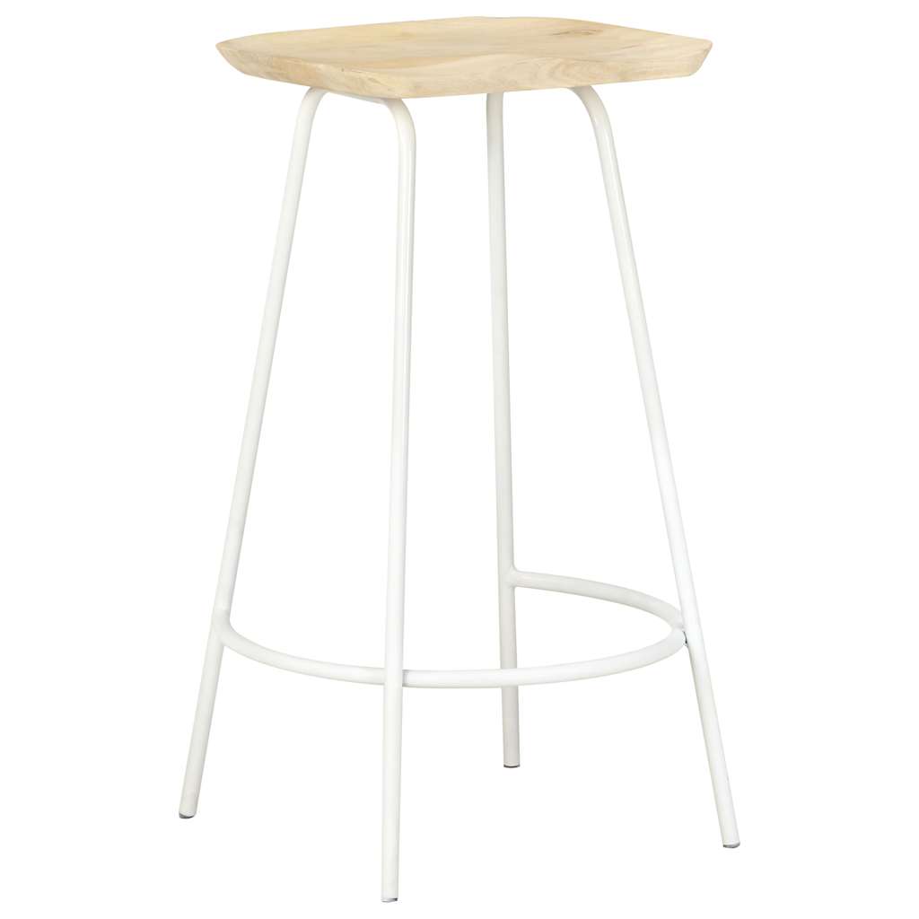Bar Stools Solid Mango Wood Beige 4