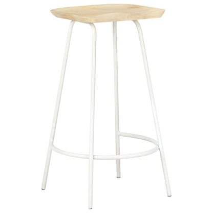 Bar Stools Solid Mango Wood Beige 4
