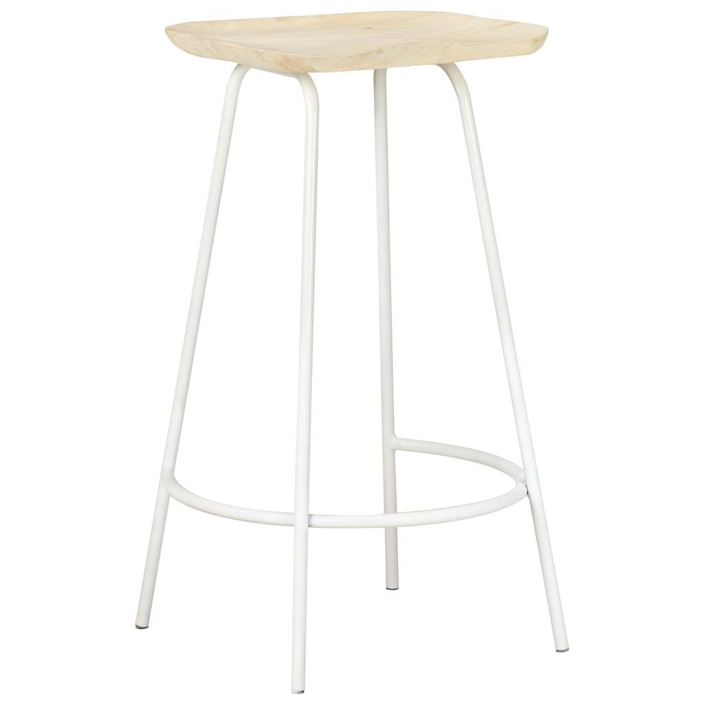 Bar Stools Solid Mango Wood Beige 4