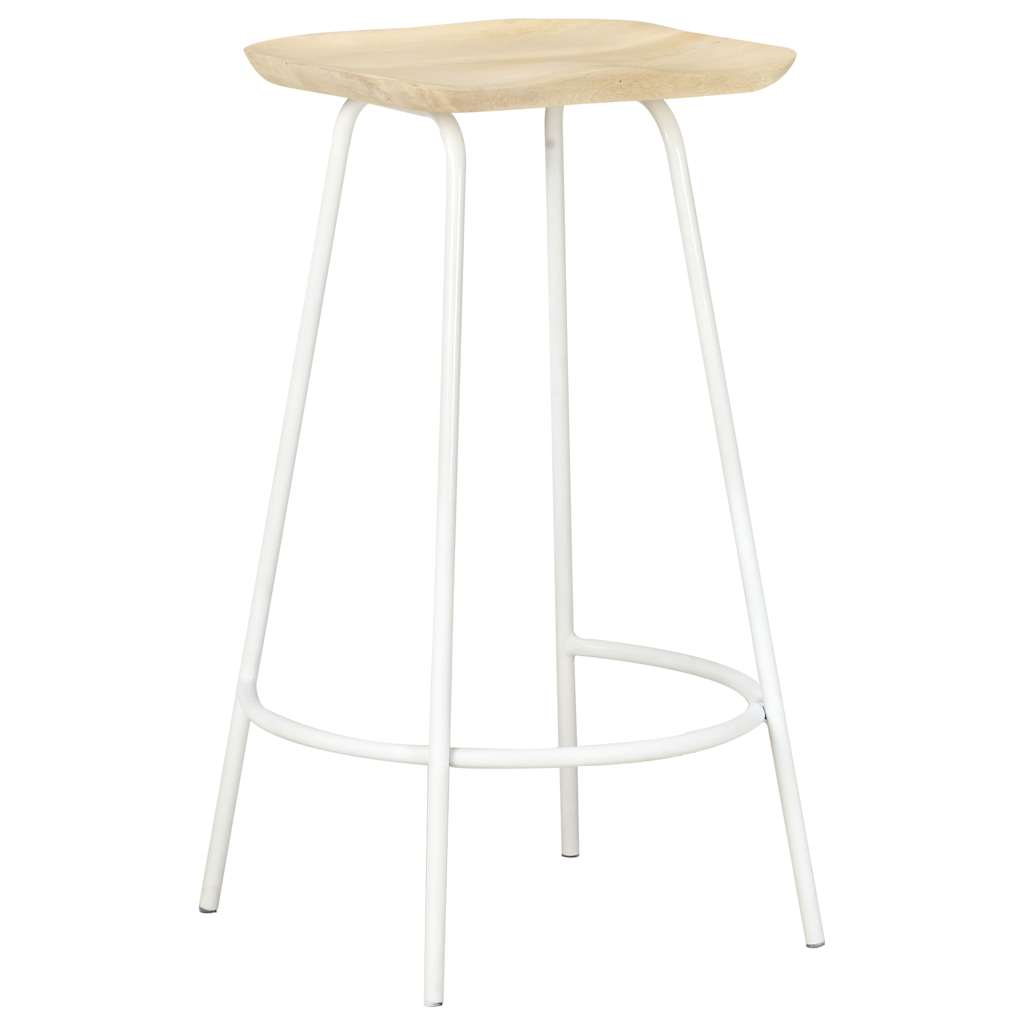 Bar Stools Solid Mango Wood Beige 4
