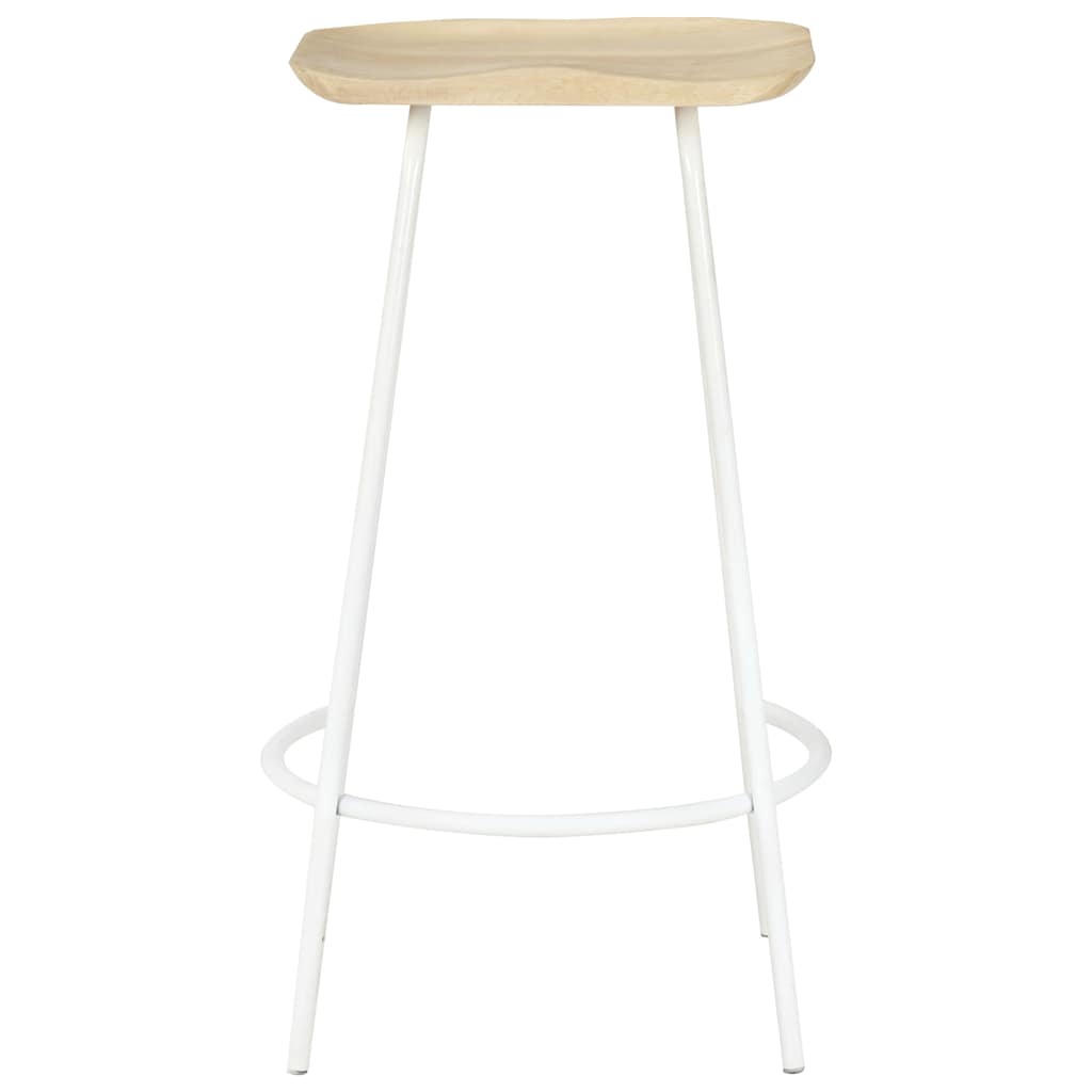 vidaXL Bar Stool | Set of 4 | Bleached wood and white 4
