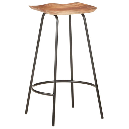 vidaXL Bar Stool | Set of 4 | natural wood and black 3