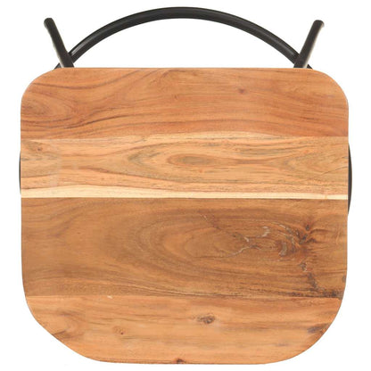 vidaXL Bar Stool | Set of 4 | natural wood and black 6