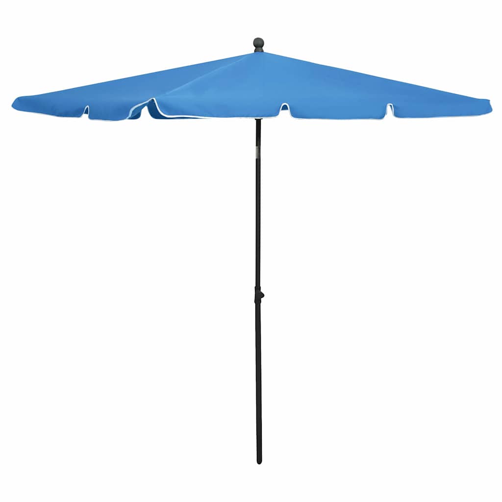 Garden Parasol with Pole 210x140 cm Azure blue