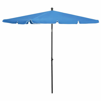 Garden Parasol with Pole 210x140 cm Azure blue