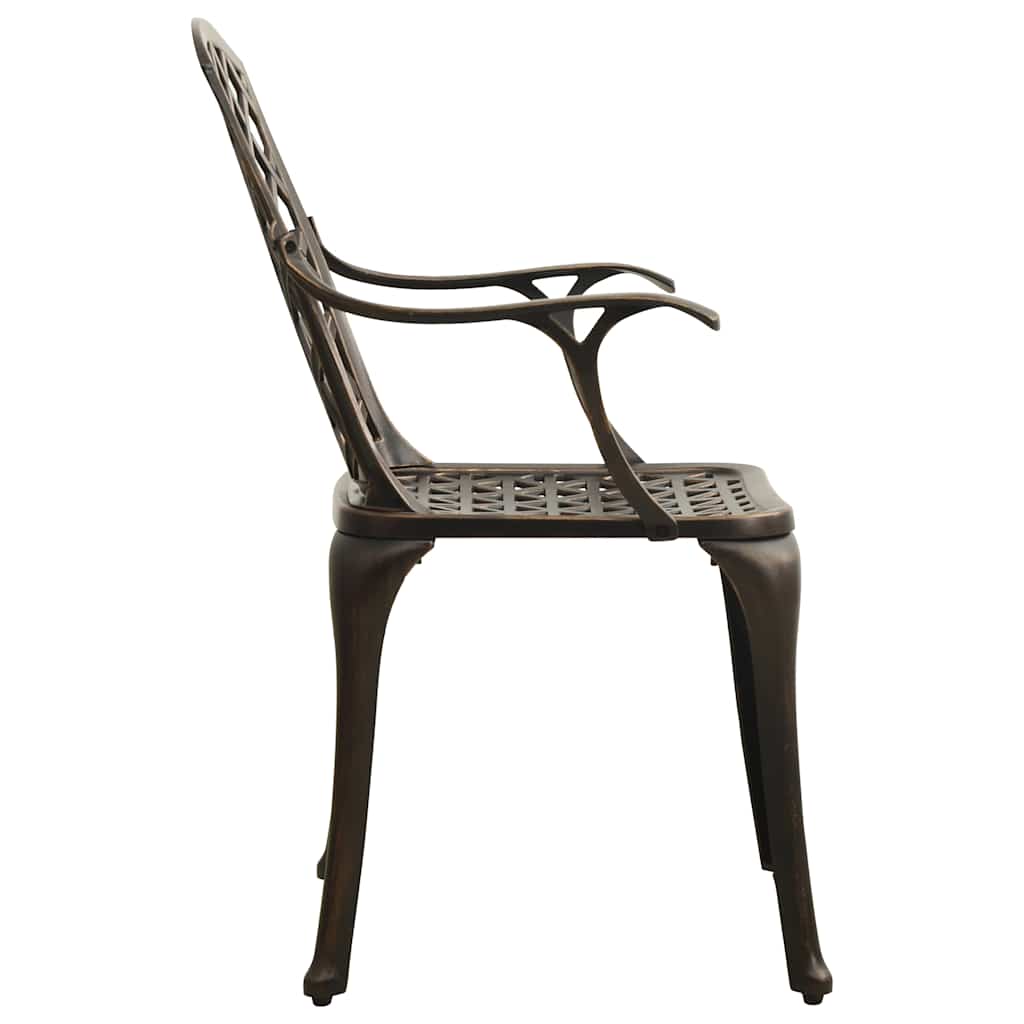 vidaXL Garden Chairs 2 pcs Cast Aluminium Bronze 4