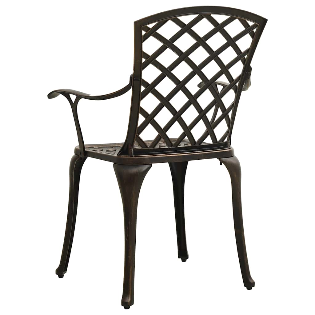 vidaXL Garden Chairs 2 pcs Cast Aluminium Bronze 5