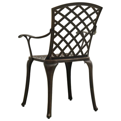 vidaXL Garden Chairs 2 pcs Cast Aluminium Bronze 5