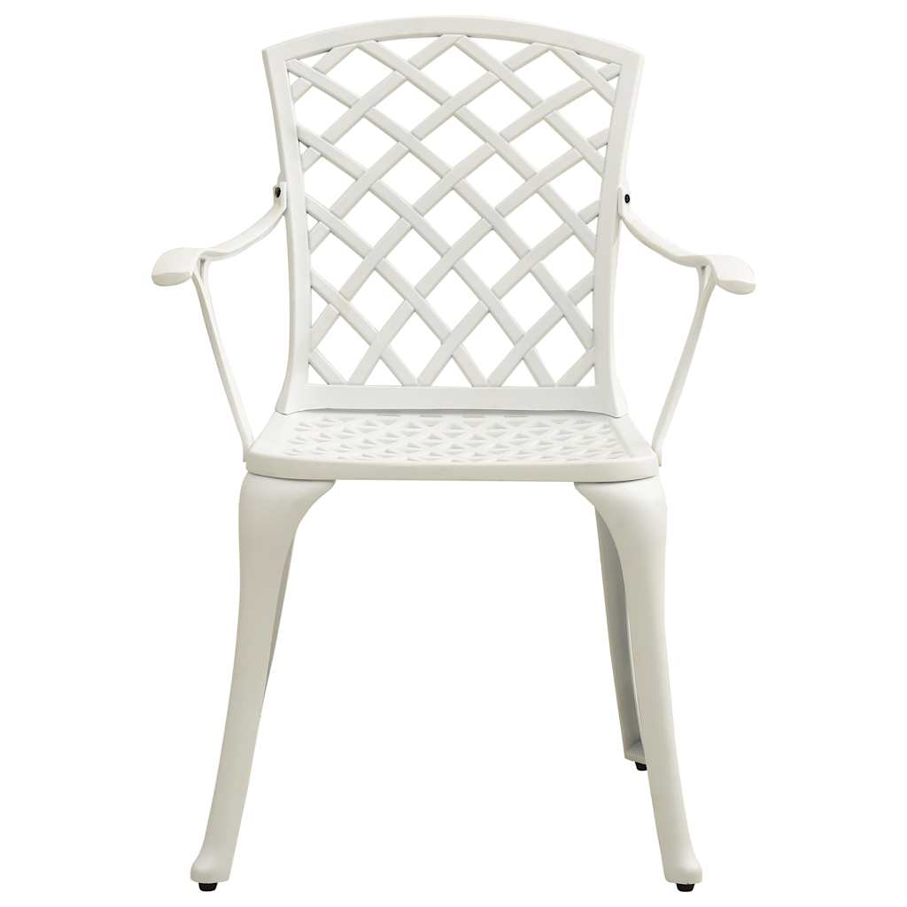 vidaXL Garden Chairs 2 pcs Cast Aluminium White 3