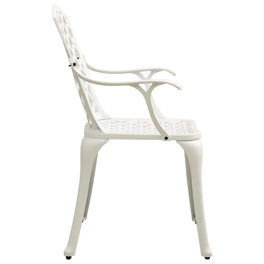 vidaXL Garden Chairs 2 pcs Cast Aluminium White 4