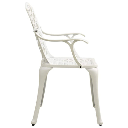 vidaXL Garden Chairs 2 pcs Cast Aluminium White 4