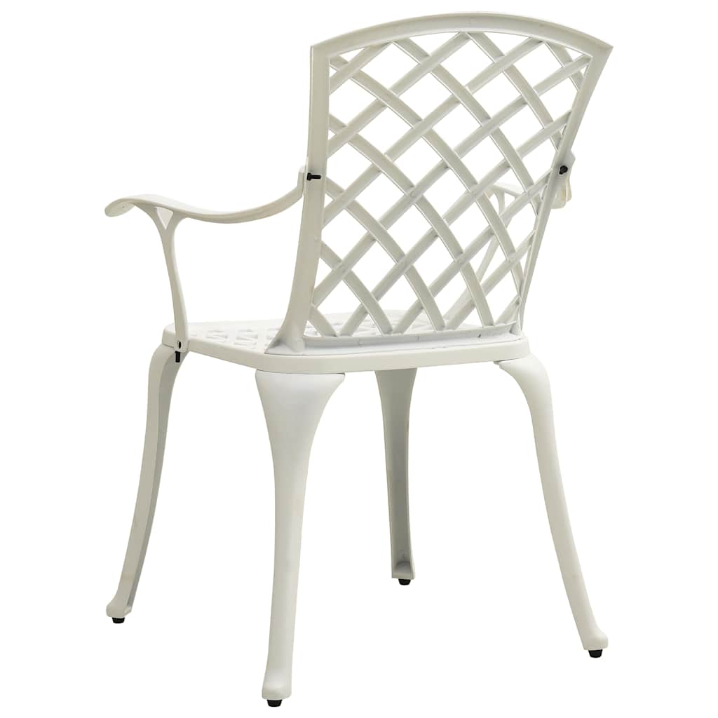 vidaXL Garden Chairs 2 pcs Cast Aluminium White 5