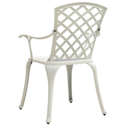 vidaXL Garden Chairs 2 pcs Cast Aluminium White 5