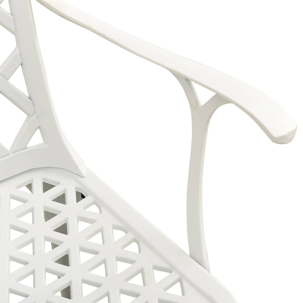 vidaXL Garden Chairs 2 pcs Cast Aluminium White 6
