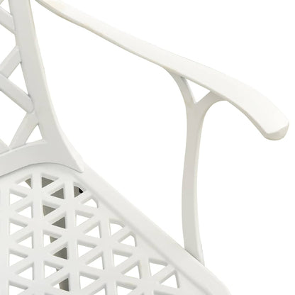 vidaXL Garden Chairs 2 pcs Cast Aluminium White 6