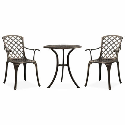 vidaXL Bistro Set | Bronze | Cast aluminium | Medium | Durable | Bistro Set 1