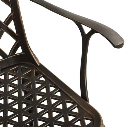 vidaXL Bistro Set | Bronze | Cast aluminium | Medium | Durable | Bistro Set 4