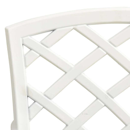 315593 vidaXL 3 Piece Bistro Set Cast Aluminium White 5
