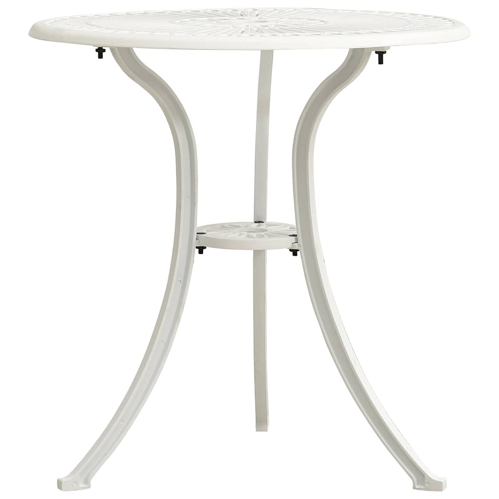 315593 vidaXL 3 Piece Bistro Set Cast Aluminium White 6