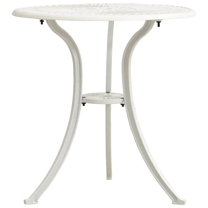 315593 vidaXL 3 Piece Bistro Set Cast Aluminium White 6