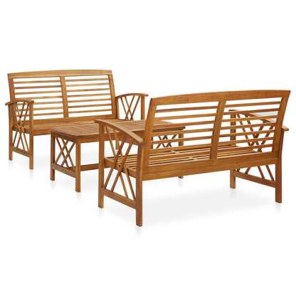 vidaXL 3 Piece Garden Lounge Set Solid Acacia Wood 1