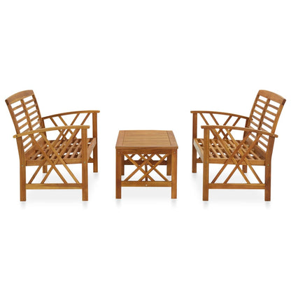 vidaXL 3 Piece Garden Lounge Set Solid Acacia Wood 2